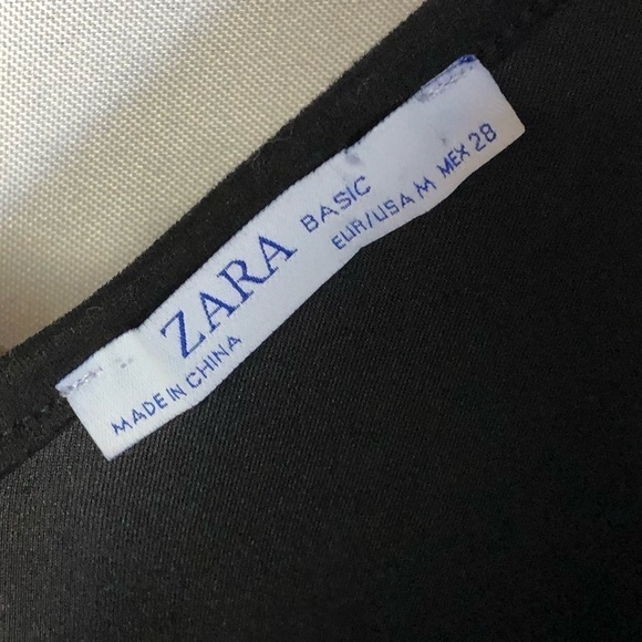 Zara Black Faux Suede Wool Tweed Embroidered Tank Top M - Picture 5 of 5